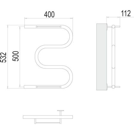 Полотенцесушитель водяной Terminus 4620768880322 40х55 хром