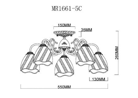 Люстра потолочная Myfar Nicole (Ницоле) MR1661-5C