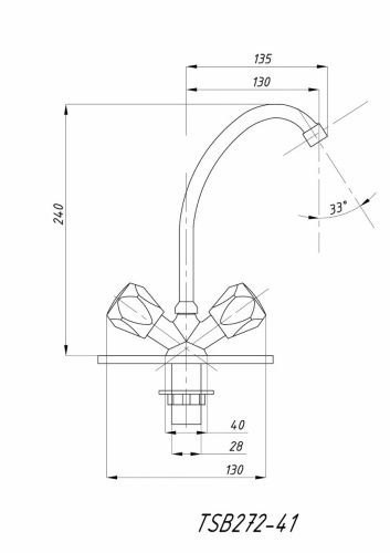 Смеситель для кухни TSARSBERG TSB-272-41 на мойку хром - фото 3