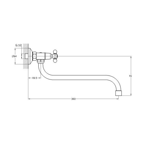 Смеситель для кухни G.Lauf JMX JMX12-A605 настенный хром - фото 3