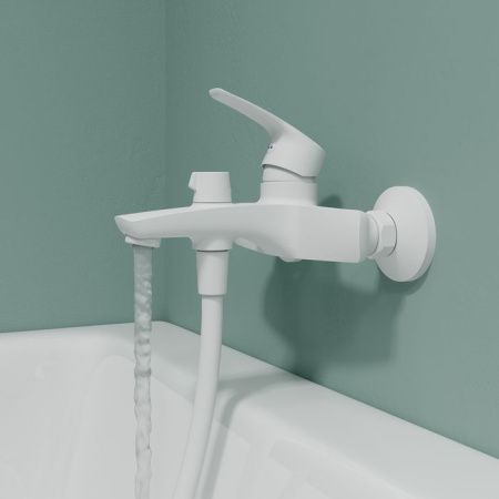 Смеситель для ванны и душа IDDIS Ray RAYWT02i02WA настенный белый