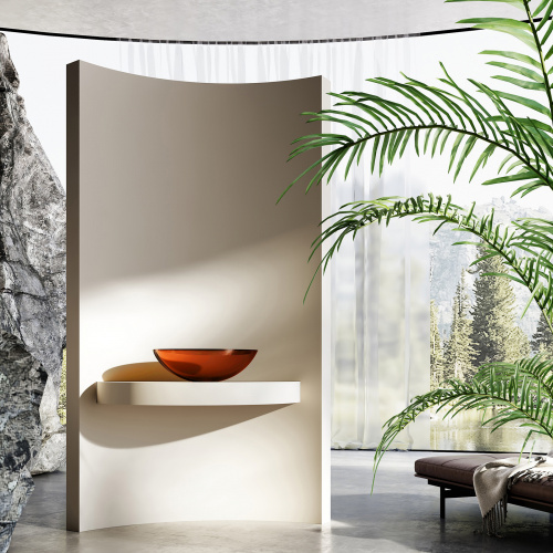 Раковина Abber KRISTALL 50 см AT2802Opal накладная цвет коричневый - фото 3