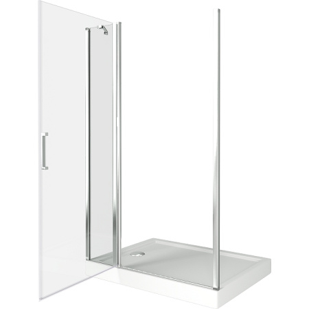 Душевая перегородка Good Door PANDORA ПД00074 140х185 стекло прозрачное профиль хром глянцевый