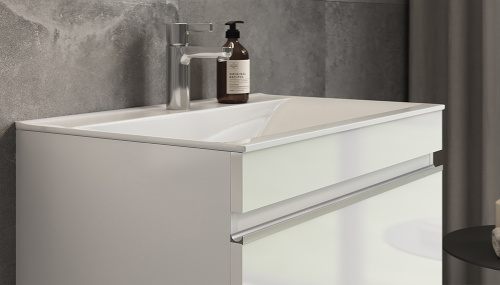 Раковина из литьевого мрамора Velvex PULSUS rkPUL.70-81 71х45 накладная цвет белый 1 отверстие под смеситель - фото 3