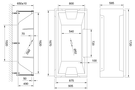 Ванна акриловая Royal Bath TRIUMPH RB665101K 170х85 пристенная прямоугольная с каркасом
