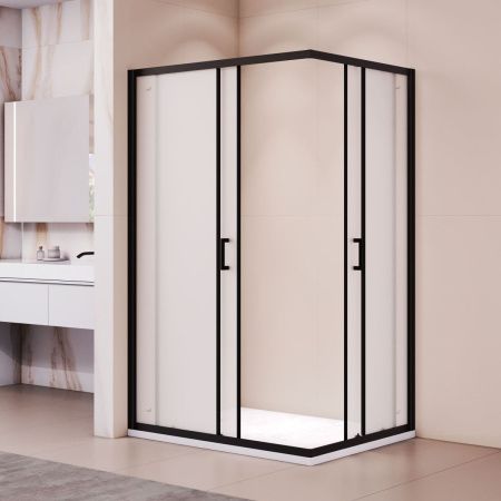 Душевой уголок RGW Passage 3508104082-24 120х80 стекло матовое профиль черный без поддона