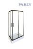 Душевой уголок Parly QZ81B 100х80 стекло прозрачное профиль черный с поддоном