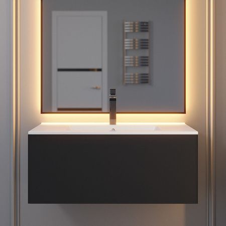 Тумба под раковину Uperwood Parma Premium 3930205467 90х50 подвесная цвет черный