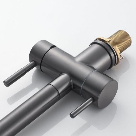 Смеситель для кухни Shevanik S468T на мойку оружейная сталь