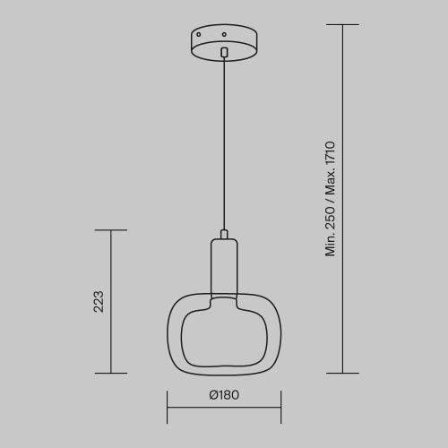 Светильник подвесной Maytoni Vision Modern MOD411PL-01G - фото 3