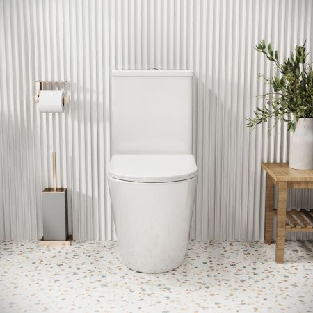 Унитаз напольный с бачком Grossman Color GR-4480S белый с сиденьем микролифт безободковый каскадный смыв