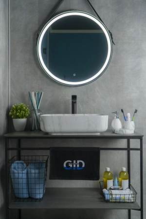 Раковина керамическая Gid Geométrico 54426 50х40 накладная цвет многоцветный без отверстий под смеситель