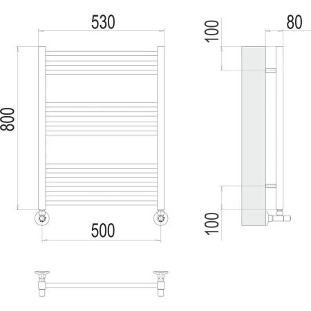 Полотенцесушитель водяной Terminus 4670078530790 55х80 хром