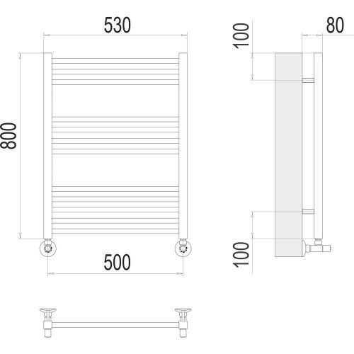 Полотенцесушитель водяной Terminus 4670078530790 55х80 хром - фото 3