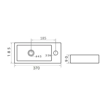 Раковина из сантехнического фарфора Orange B05-365w 40х20 подвесная цвет белый