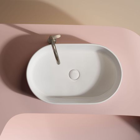 Раковина из сантехнического фарфора Ceramica Nova ELEMENT CN6048 60х40 накладная цвет белый без отверстий под смеситель