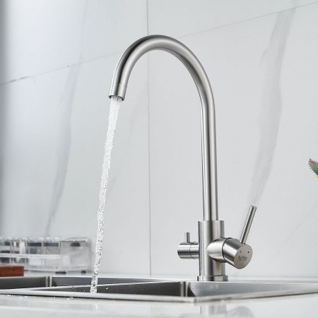 Смеситель для кухни Raffine F108L на мойку сатин