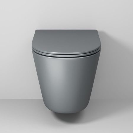 Унитаз подвесной Grossman Торнадо GR-4477GMSQ серый с сиденьем микролифт безободковый смыв торнадо