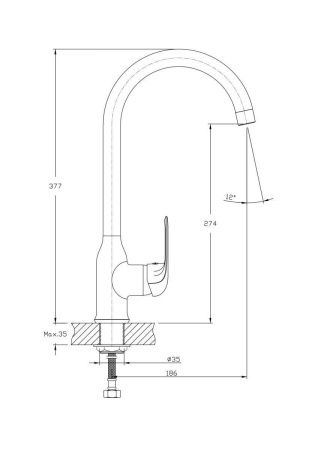 Смеситель для кухни Rush Fiji FI1835-23 на мойку хром