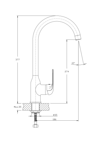 Смеситель для кухни Rush Fiji FI1835-23 на мойку хром - фото 2