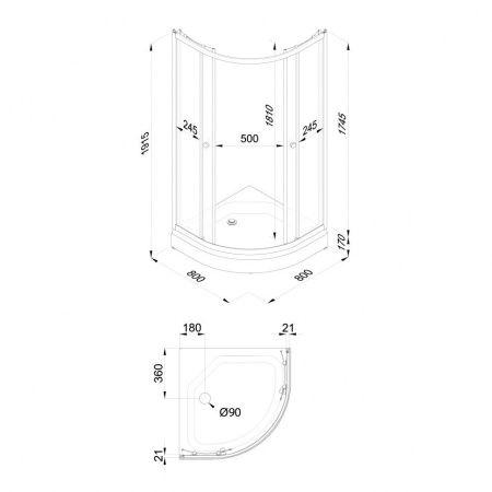 Душевой уголок Тритон Ультра Щ0000064624 80х80 стекло матовое профиль белый с поддоном
