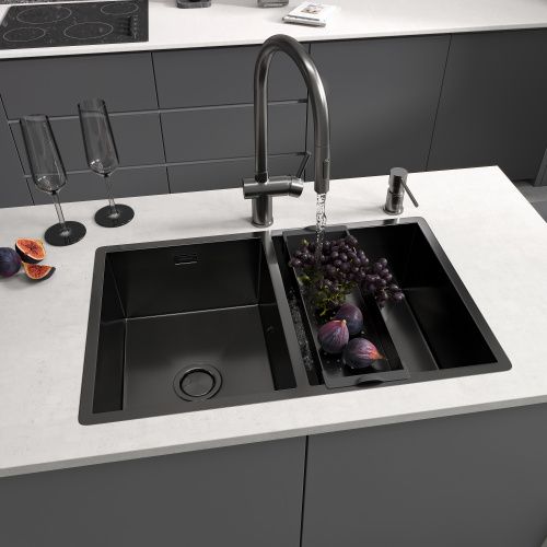 Смеситель для кухни Reflexion Lago RX9904BL на мойку вороненая сталь - фото 4