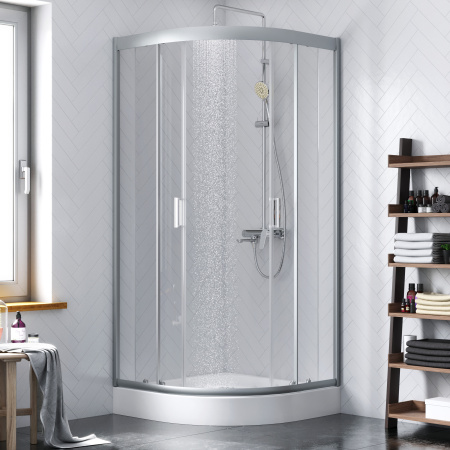 Душевой уголок Damixa Skyline DX35WG-301-090MT 90х90 стекло прозрачное профиль хром матовый без поддона