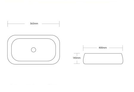 Раковина из сантехнического фарфора Cerutti SPA CR0086 MMB1 50х40 накладная цвет черный без отверстий под смеситель
