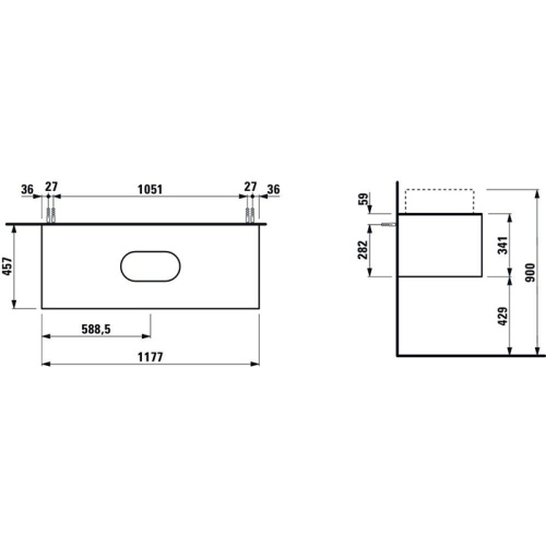 Тумба под раковину Laufen Sonar 4.0547.1.034.140.1 118х46х34 цвет золото - фото 2