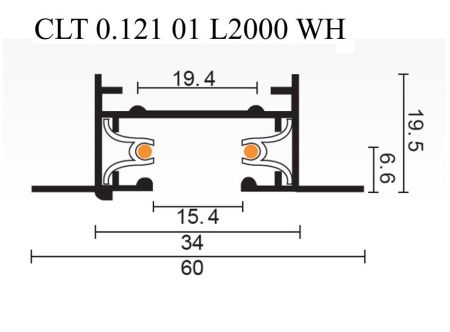 Шинопровод встраиваемый однофазный Crystal Lux CLT 0.121 CLT 0.121 01 L2000 WH