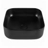Раковина из сантехнического фарфора Bond Cube S57-388 40х40 накладная цвет черный без отверстий под смеситель