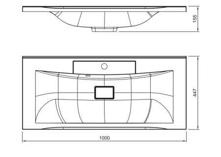 Раковина из искусственного камня Art&Max BIANCHI AM-LAV-1000-MR-FP-Nero 100х50 накладная цвет черный