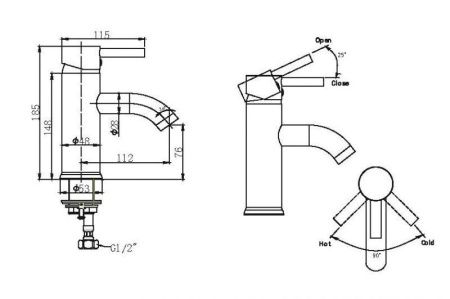Смеситель для раковины Bravat Slim F1332366CP-RUS на столешницу хром