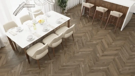 SPC ламинат Alpine Floor Chervon Alpine ECO 18-4 MC Дуб Насыщенный Chevron толщина 0.5 см 43 класс 600х127