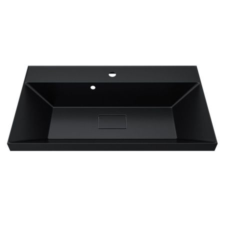 Раковина из искусственного камня Uperwood Classic New RClassicNew80bg 80х50 полувстраиваемая цвет черный