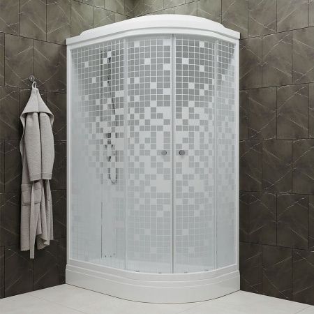 Душевой уголок Тритон Коралл Щ0000064128 120х80 стекло с рисунком профиль белый без поддона