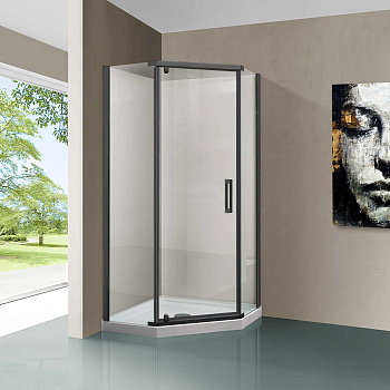 Душевой уголок Vincea Stresa VSP-1S900CLGM 90х90 стекло прозрачное профиль вороненая сталь без поддона