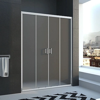 Душевая дверь Veconi Vianno VN45-200-02-19C1 200х185 стекло рифленое профиль хром глянцевый