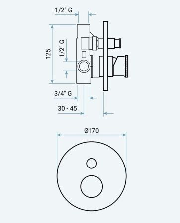 Смеситель Emmevi Filobrass 85019ZI/NEO встраиваемый в стену черный