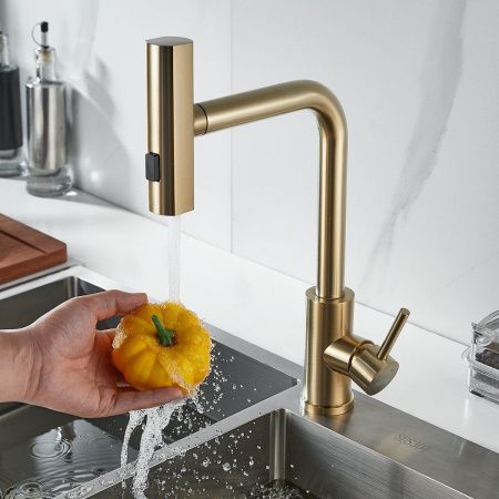 Смеситель для кухни Raffine F203G на мойку золото