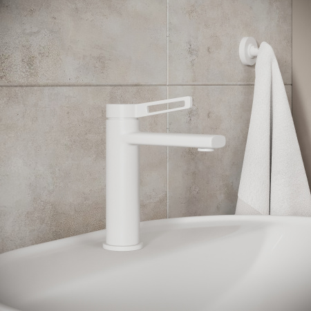 Смеситель Wellsee ONCE! and forever 182405000 на раковину/столешницу белый матовый