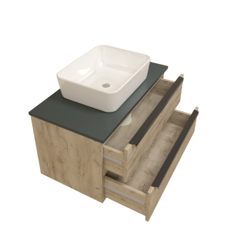 Раковина из сантехнического фарфора Teymi Helmi T50302 48х37 накладная цвет белый без отверстий под смеситель