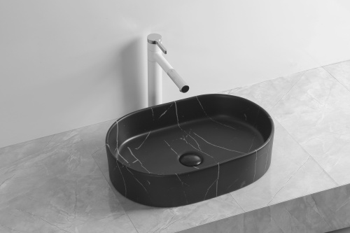 Раковина Cerutti SPA 50 см CR0055B MMB1 накладная цвет мрамор матовый черный
