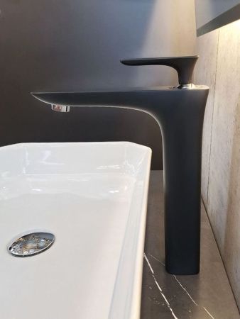 Смеситель для раковины AltroBagno Aperto AltroBagnoAperto010208NeOp на столешницу черный