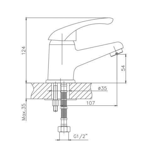 Смеситель Cron CN1003 на раковину хром - фото 3