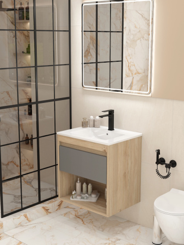 Тумба с раковиной Teymi Vitra F15922 60х46х50 подвесная - фото 3