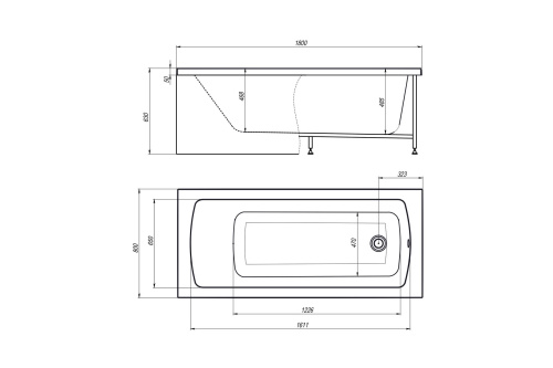 Ванна акриловая Royal Bath Vienna RB953507 180x80 пристенная прямоугольная - фото 4