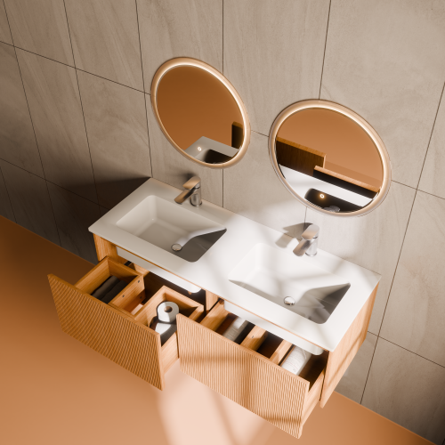 Тумба под раковину ArtDecco Elizabeth (Элизабет) AEL12W11D000 120x45x40 подвесная цвет белый дуб - фото 3