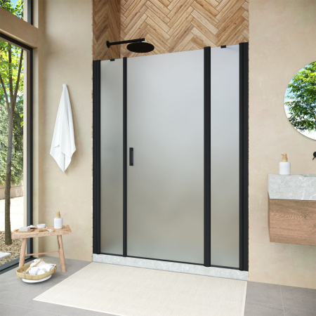 Душевая дверь Vegas-Glass EP-2F NOVO EP-2F NOVO h2000 130 02М 10 R 130х200 стекло матовое профиль черный матовый