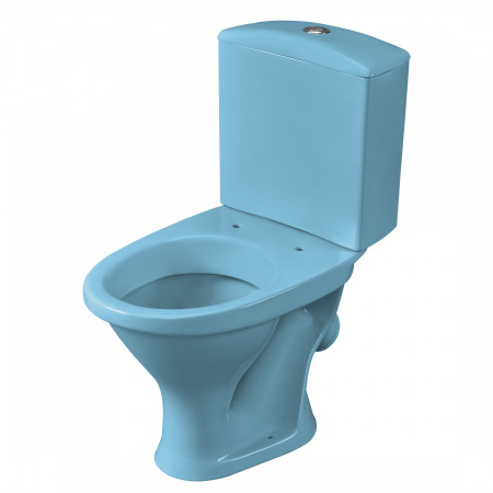 Унитаз-компакт напольный с бачком Santeri Вест 1P2018S0600BF голубой с сиденьем каскадный смыв